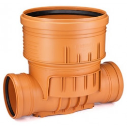 Baza camin PVC 400  1 intrare / 1 ieșire, pentru teava lisa