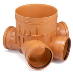Baza camin PVC 355  3 intrari / 1 ieșire, pentru teava corugata