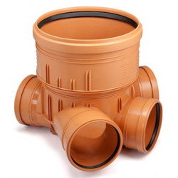 Baza camin PVC 400  3 intrari / 1 ieșire, pentru teava lisa