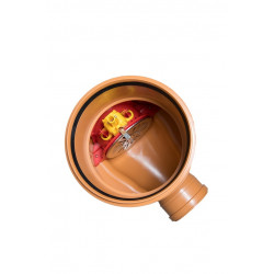 Baza camin PVC 400  1 intrare / 1 ieșire Ø200 cu clapeta antiretur pentru teava lisa